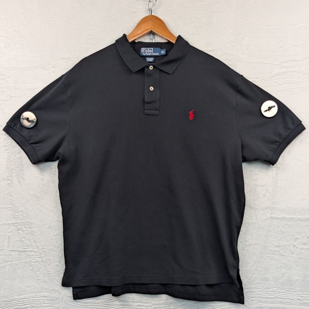 VTG Polo Ralph Lauren Polo Mens XL Black Red Pony Embroider Preppy Old Money 90s